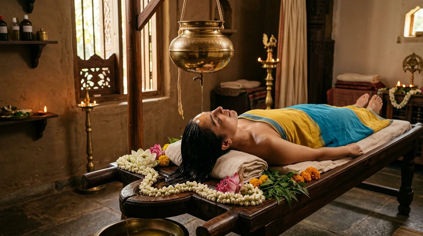 Shirodhara (Medicated Oil Stream) Ayurvedic Treatment